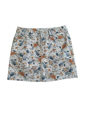 GAP Floral Denim Mini Skirt Cottagecore Y2K Garden Soft Girl Spring Feminine